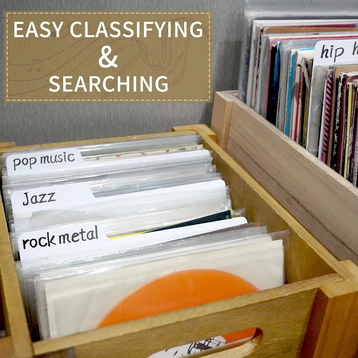 sdroceRyaM Divisores de discos de vinilo de 7 pulgadas, 30 piezas de material de polipropileno duro, pestañas de categoría de plástico de doble cara, guías de discos para EP, caja de álbum,