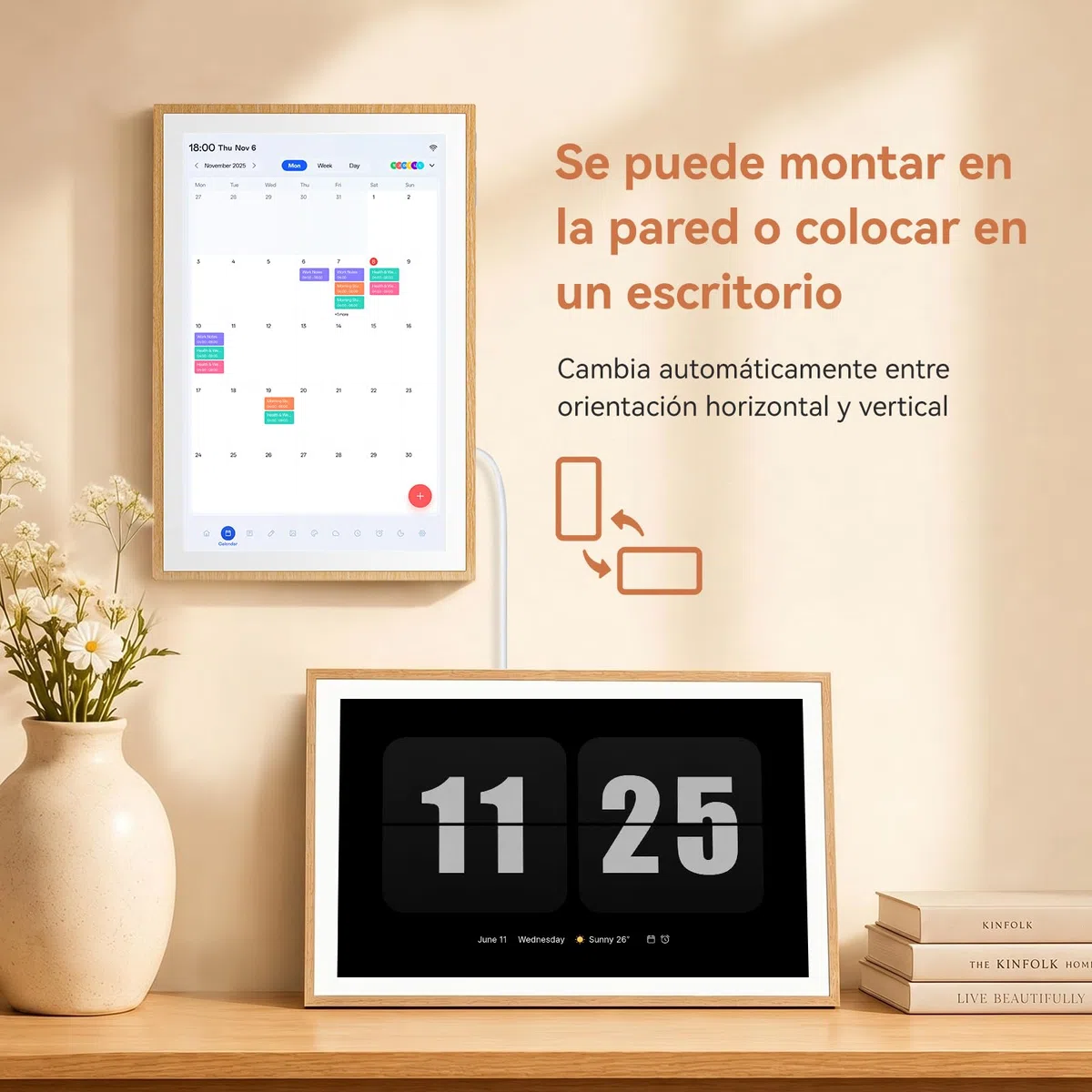 Blackview Calendario Digital 10,1" para Hogar y Oficina – Organizador Familiar Multifunción con Reloj, Planificación Semanal y Mensual, Inicio Completo y Agenda, Sync iCloud/Google/DK Calendar