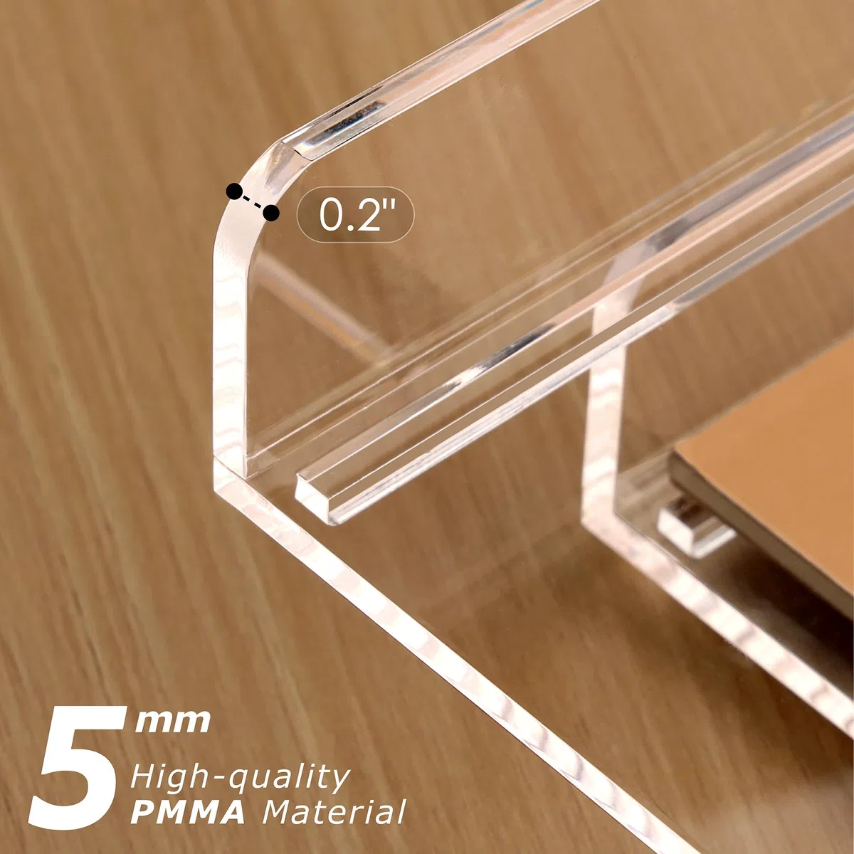 SANRUI Bandeja transparente A4 para cartas (juego de 2) – Bandeja de documentos acrílica apilable y organizador de escritorio, clasificador de papel resistente de 5 mm para el hogar, oficina y lugar