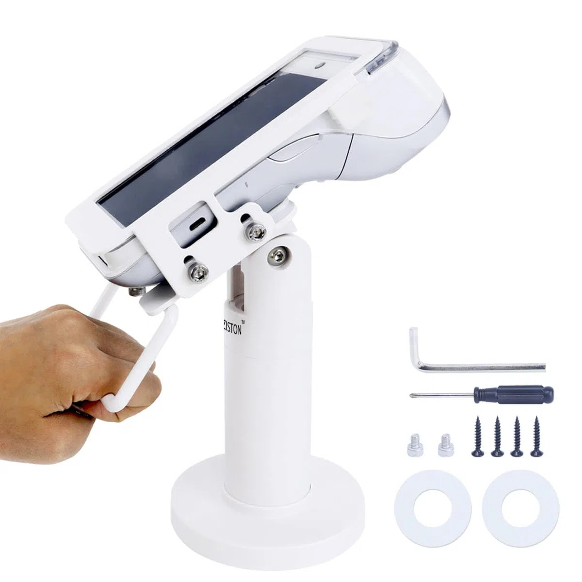 Soporte de terminal POS para Pax A920/A920 Pro, soporte de tarjeta de crédito, soporte de lector de tarjetas de crédito inclinable y giratorio de 7 pulgadas de alto, soporte de terminal de