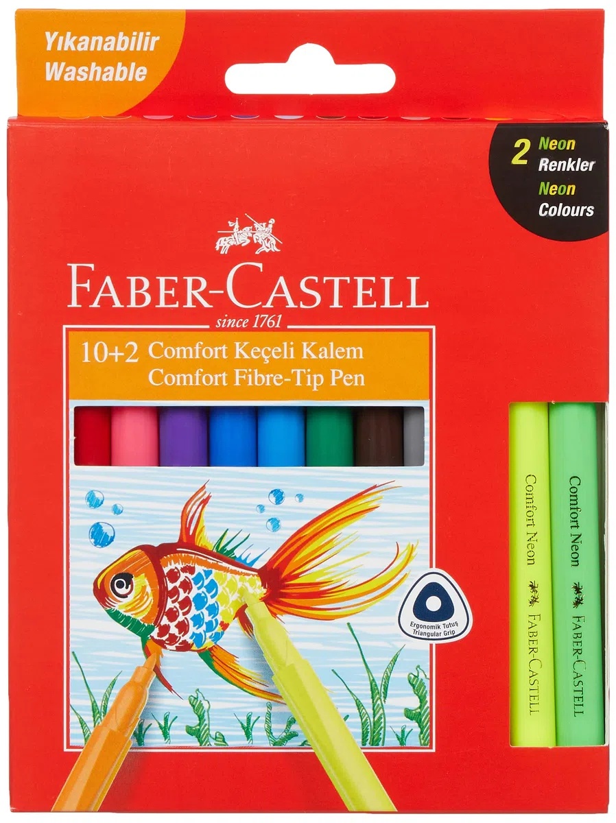 Faber-Castell Rotulador lavable Comfort 10 + 2 Neón