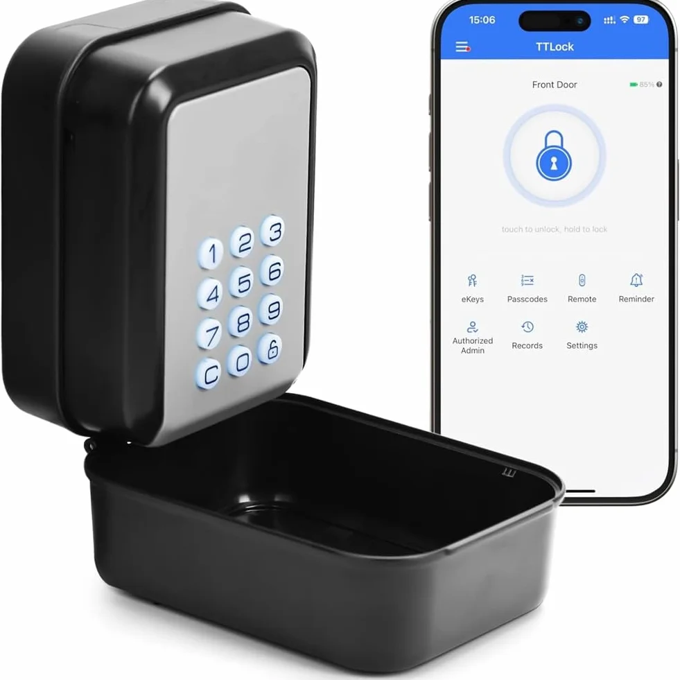 Caja de Seguridad Electrónica con Llave Inteligente y Bluetooth, Control por Aplicación y Código PIN, para Oficinas de Agentes Inmobiliarios de