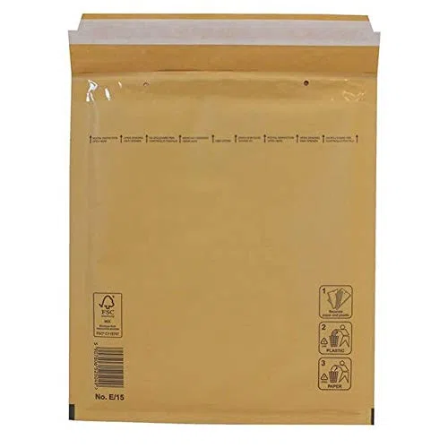 1000 Sobres acolchados 220x265mm Mod. 15/E.Cierre por tira auto-adhesiva. Sistema Peel & Seal.
