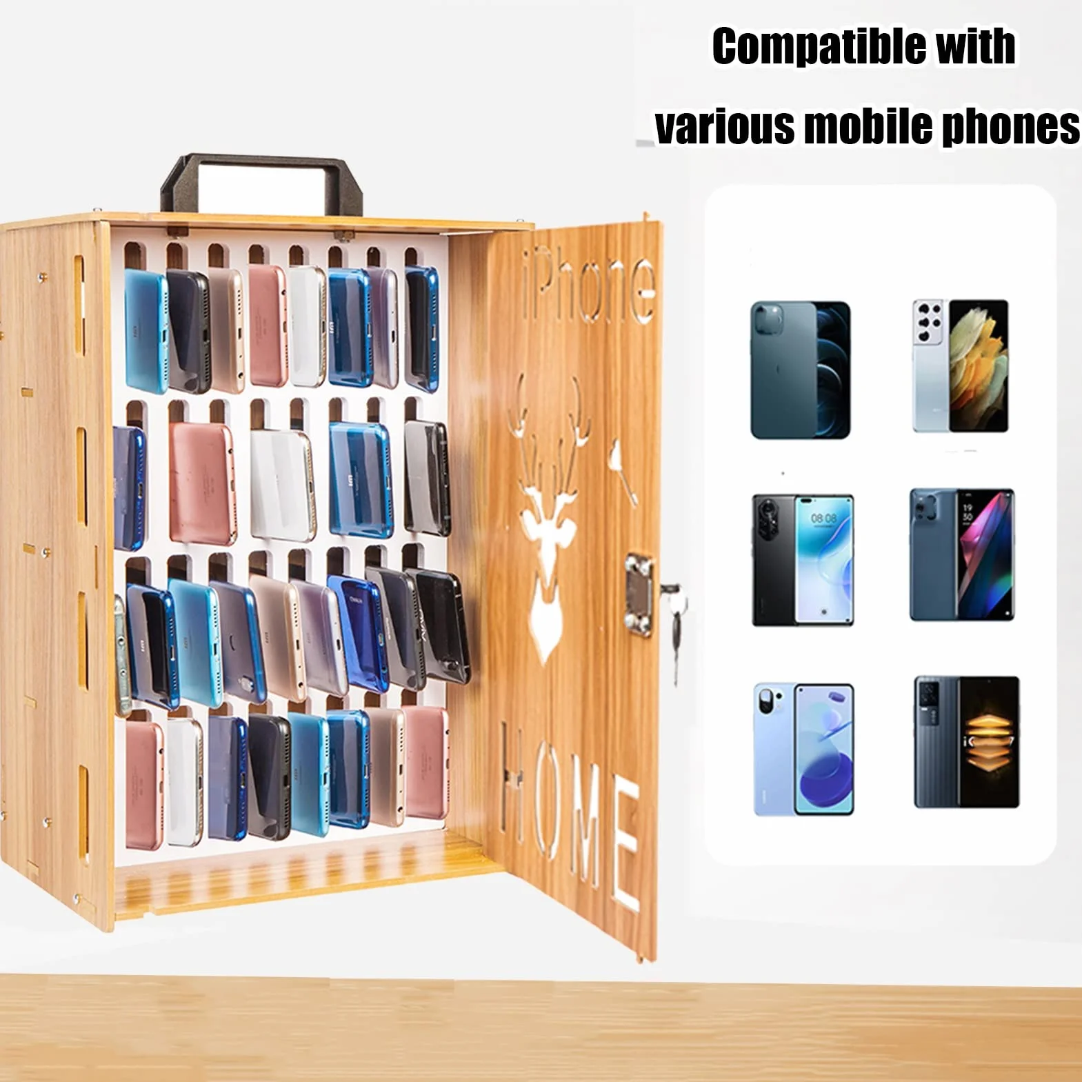 Gabinetes de Madera para Teléfono Móvil 16/36 bits con Llave Montados en la Pared