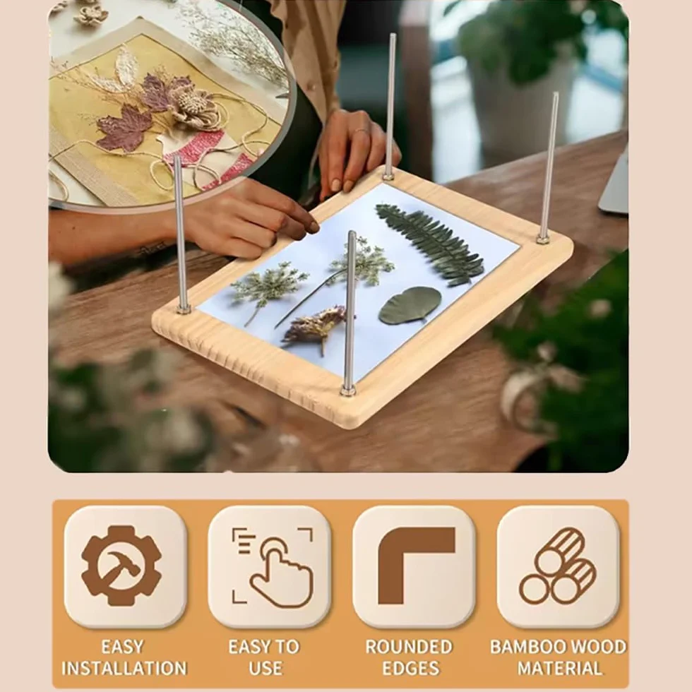 Kit de Encuadernación de Libros con Prensa de Madera,48 Piezas Incluyen Herramientas Básicas (Prensador,Dobladora,Cubiertas,Lezna)Equipo Portátil para Encuadernación Manual y Proyectos DIY( 37.5*29cm)