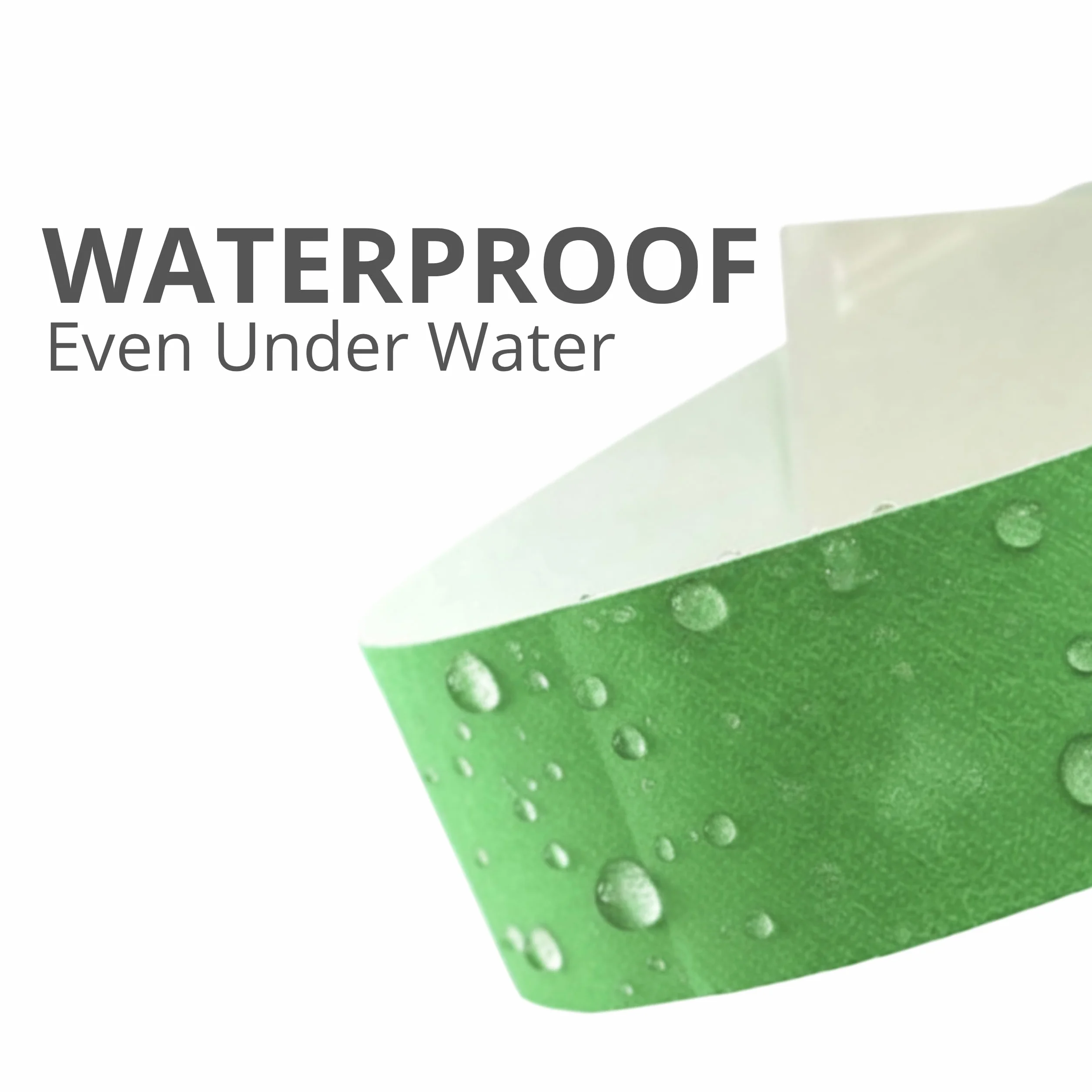 Pulseras de Papel Tyvek® Lisas para Control de Acceso y Eventos, Resistentes al Agua, Numeradas, 1000 Verde