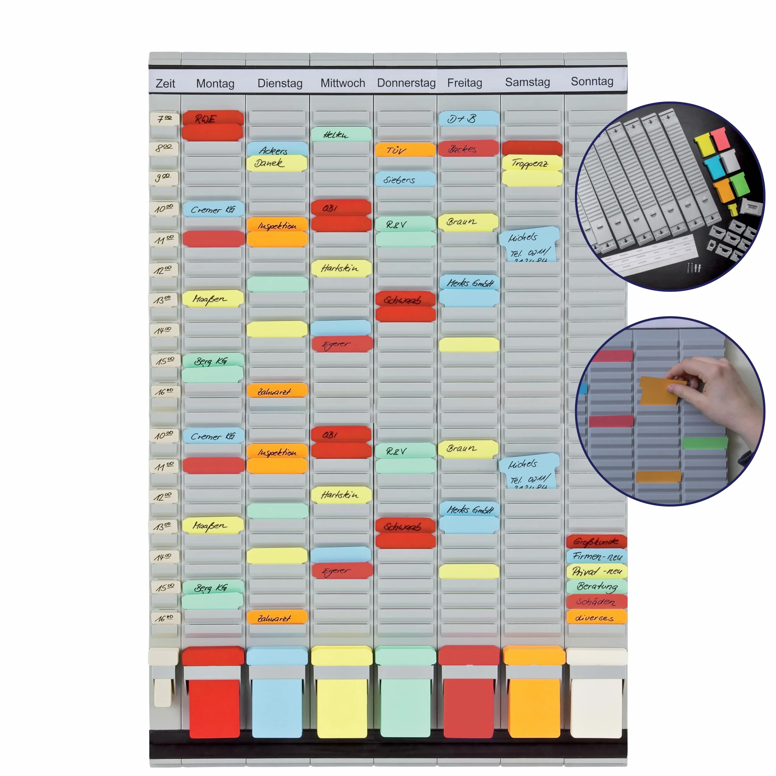 Franken PV-SET3 Expositor para organizar tareas semanales oficina 47,4 x 78 cm 8 columnas 35 filas