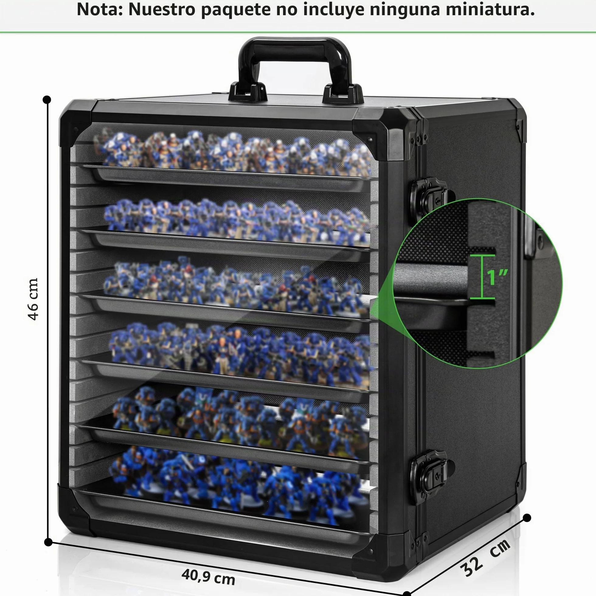 AKOZLIN Maletín de almacenamiento metálico magnético con cerradura, marco de aluminio, 5 compartimentos 16,1 x 12,6 x 18,1 pulgadas