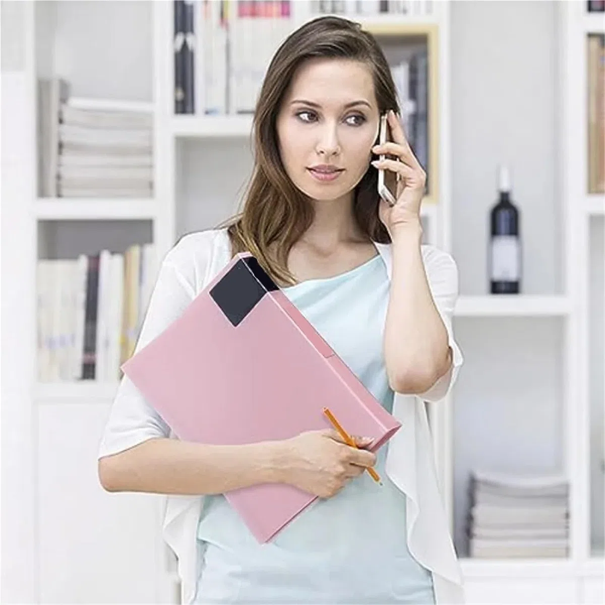 Carpeta de 4 Uds con fundas plástico, carpeta portafolios arte resistente 8,5x11 y 20 bolsillos protectores hojas transparentes, muestra 40 páginas presentes para Oficina,Colección