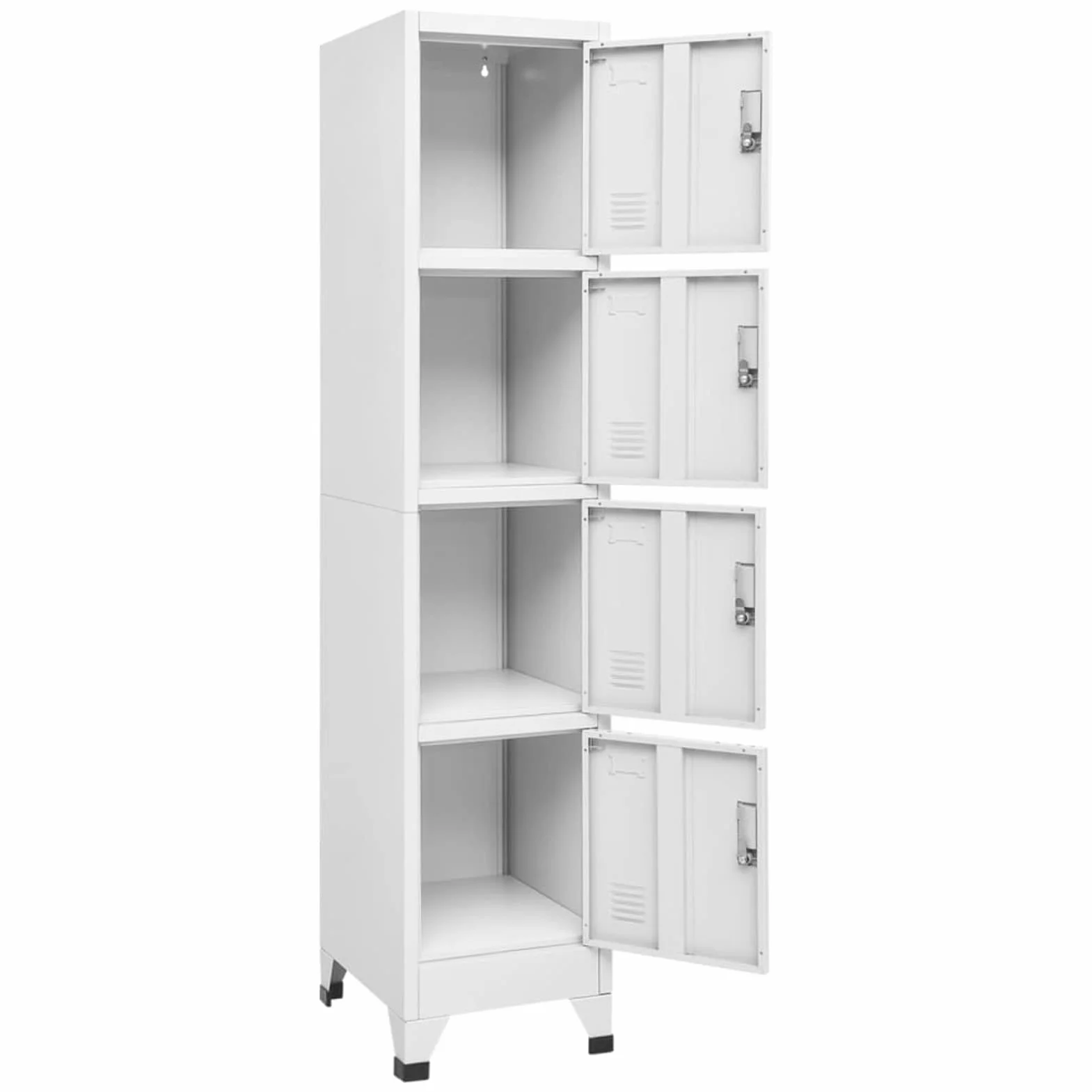 SECOLI Taquilla con cerradura 4 compartimentos 38x45x180 cm acero