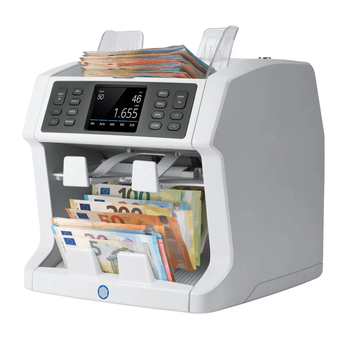 Safescan 2985-SX Contadora de billetes cuenta el valor y clasifica billetes mezclados - Contadora detectora de billetes falsos en 7 puntos - Máquina para contar billetes con opciones de clasificación