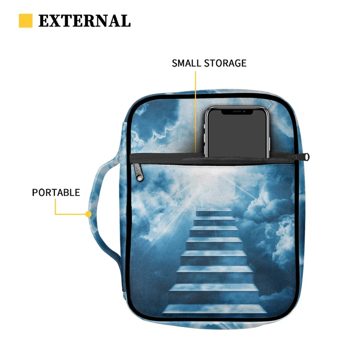 Dajingkj Funda de Biblia con cremallera para hombres y mujeres, grande, para libro de la Biblia, libro de la iglesia, bolsas con asa, Jefe del éxito, One size