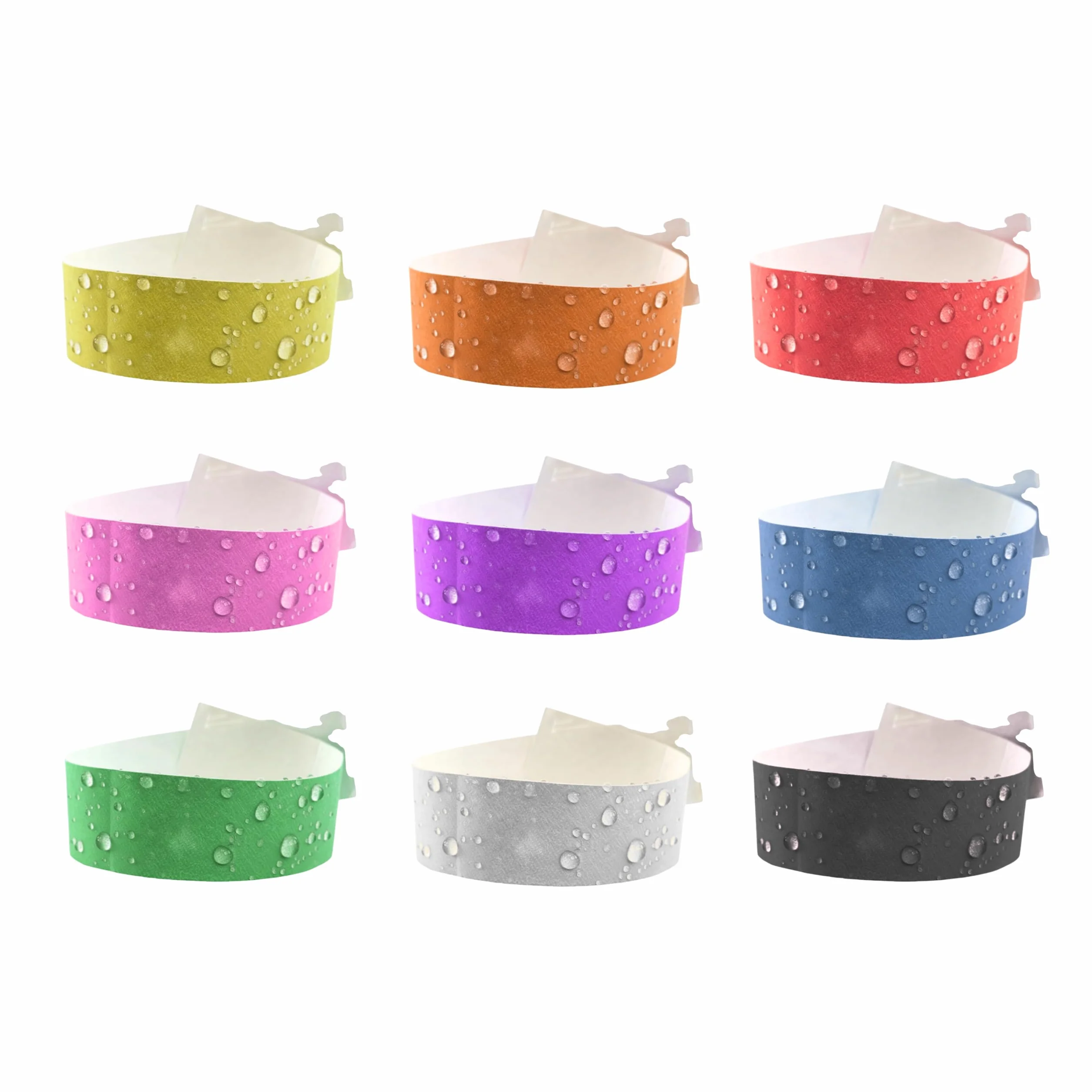 Pulseras de Papel Tyvek® Lisas para Control de Acceso y Eventos, Resistentes al Agua, Numeradas, 1000 Verde