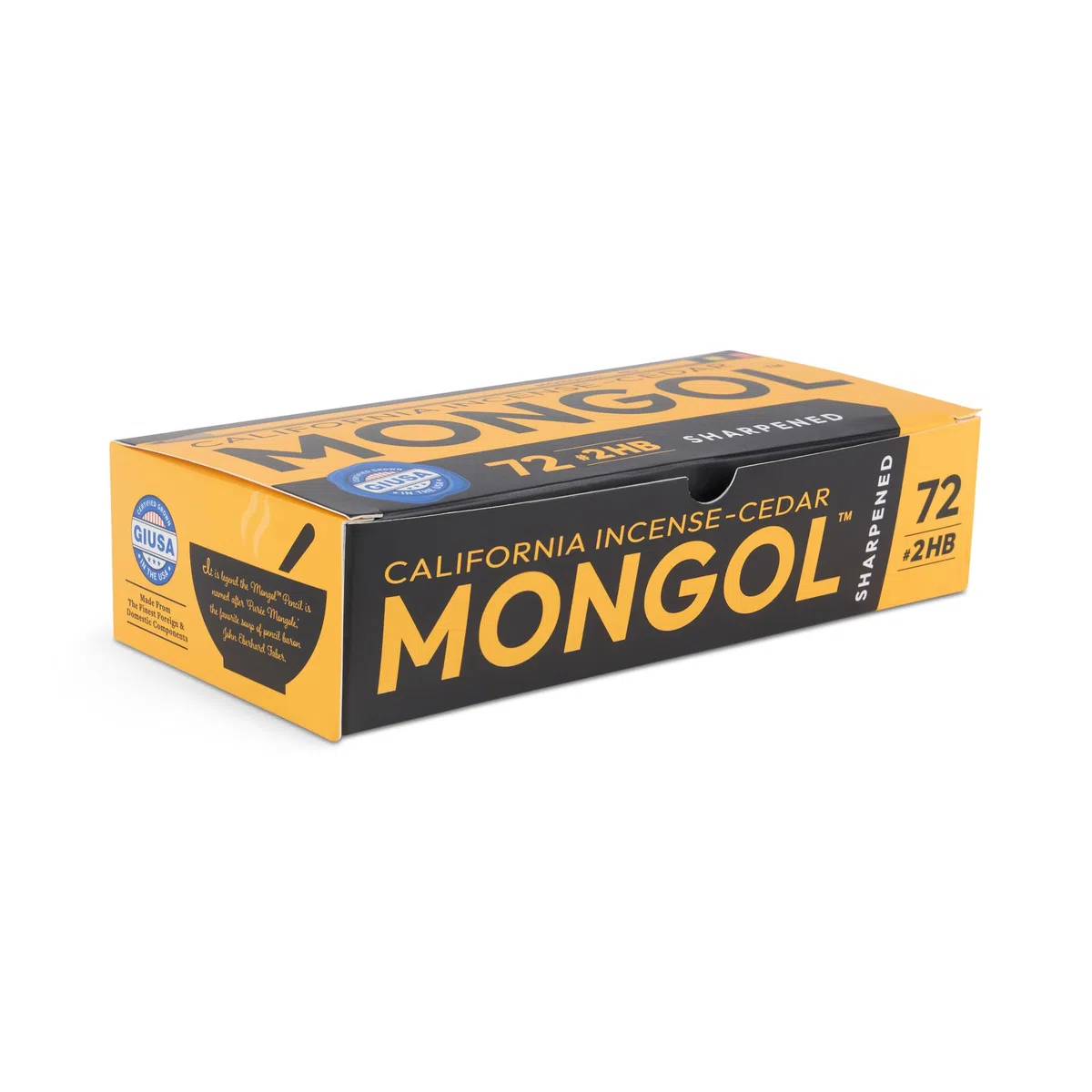 Mongol Classic - Lápiz de incienso de cedro #2, paquete de 72, preafilado, núcleo de grafito europeo, cedro cultivado en Estados Unidos, borrador sin manchas, certificado PMA no tóxico