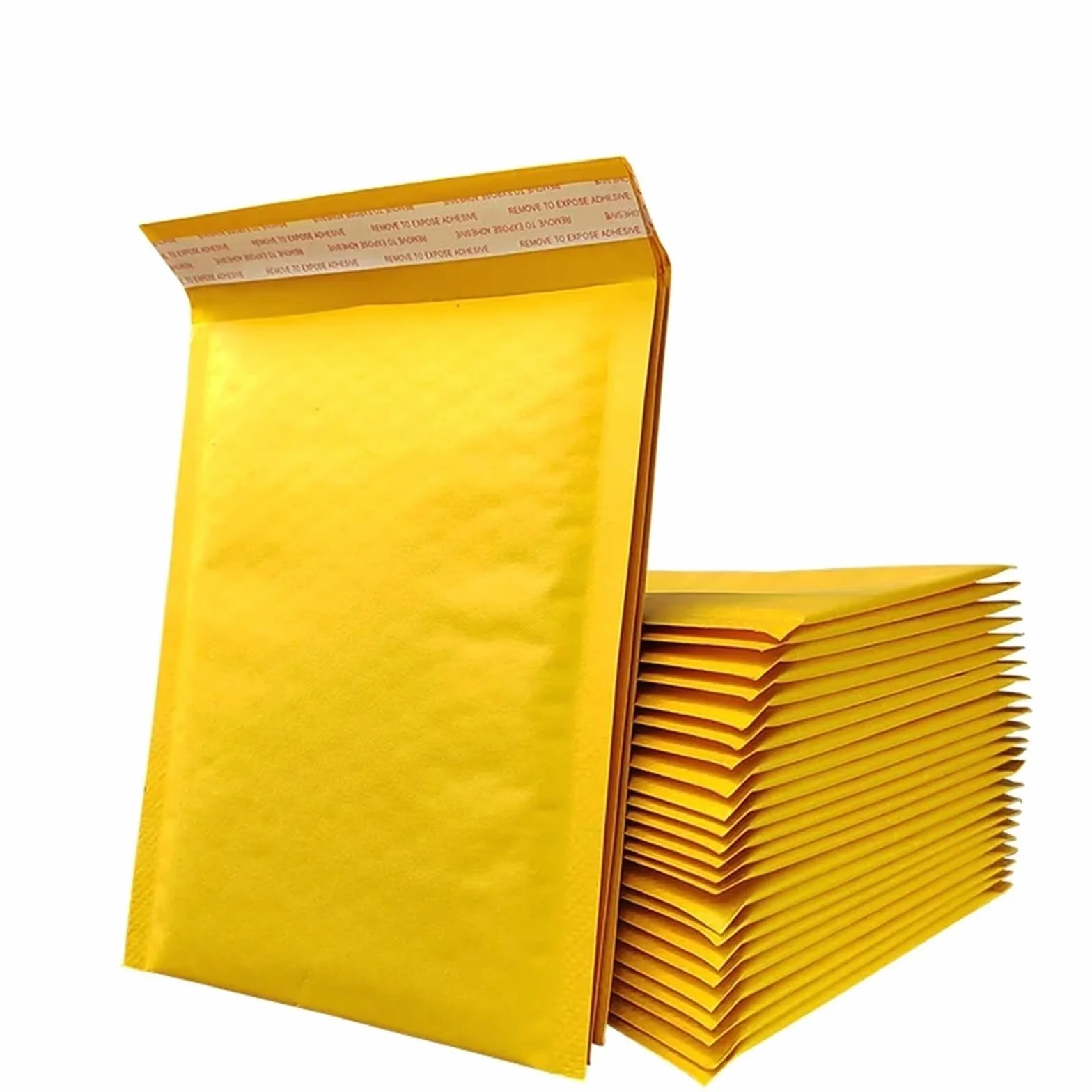 Embalaje de sobres publicitarios burbujas papel Kraft amarillo 50/100 Uds | Envío alineado polivinílico de los sobres acolchados del sello del uno mismo de los bolsos for el negocio(22X25CM 50pcs)