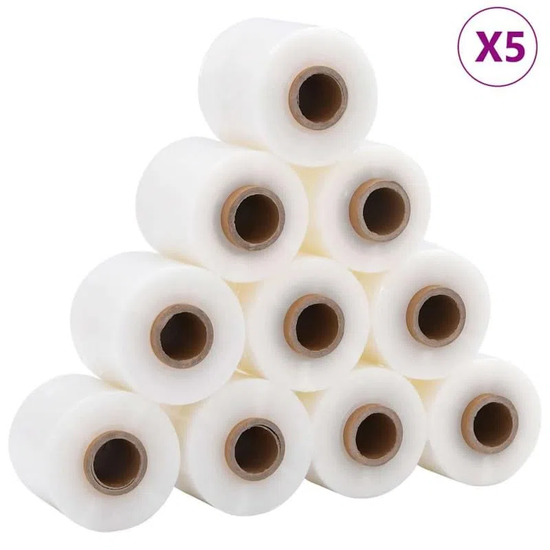 vidaXL Film Estirable 50 Unidades Transparente 23 µm 10 cm x 150 m, película de Embalaje, Envoltura de película Estirable, película de Envoltura de Muebles