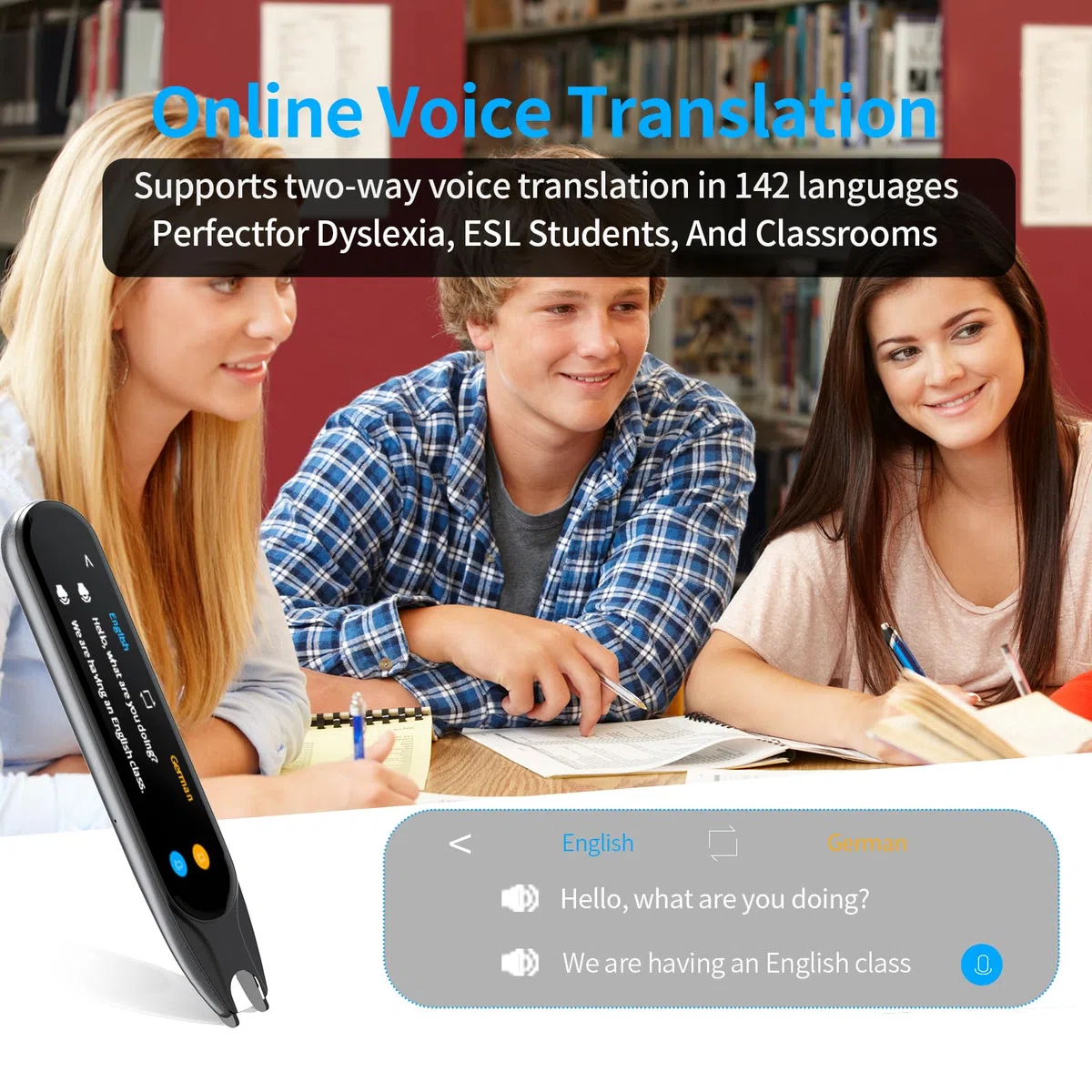 Bolígrafo de traducción de escaneo y bolígrafo de lectura, herramienta de asistencia profesional para dislexia, dificultades de aprendizaje y estudiantes de idiomas, dispositivo traductor de idiomas