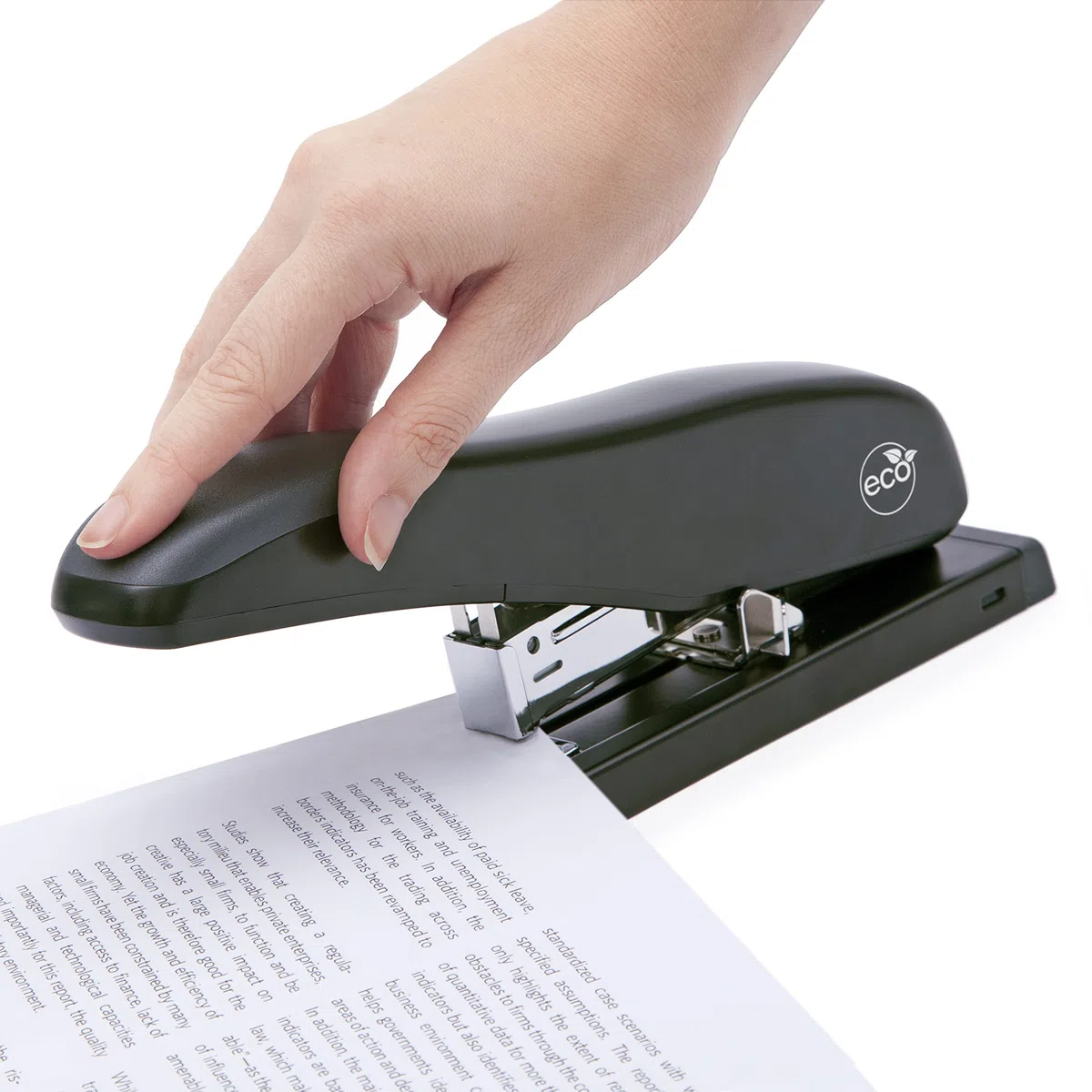 Rapesco 1307 ECO HD-100 Grapadora de Gruesos con 2000 Grapas Tipo 923/10mm, Capacidad para 100 Hojas, Negro