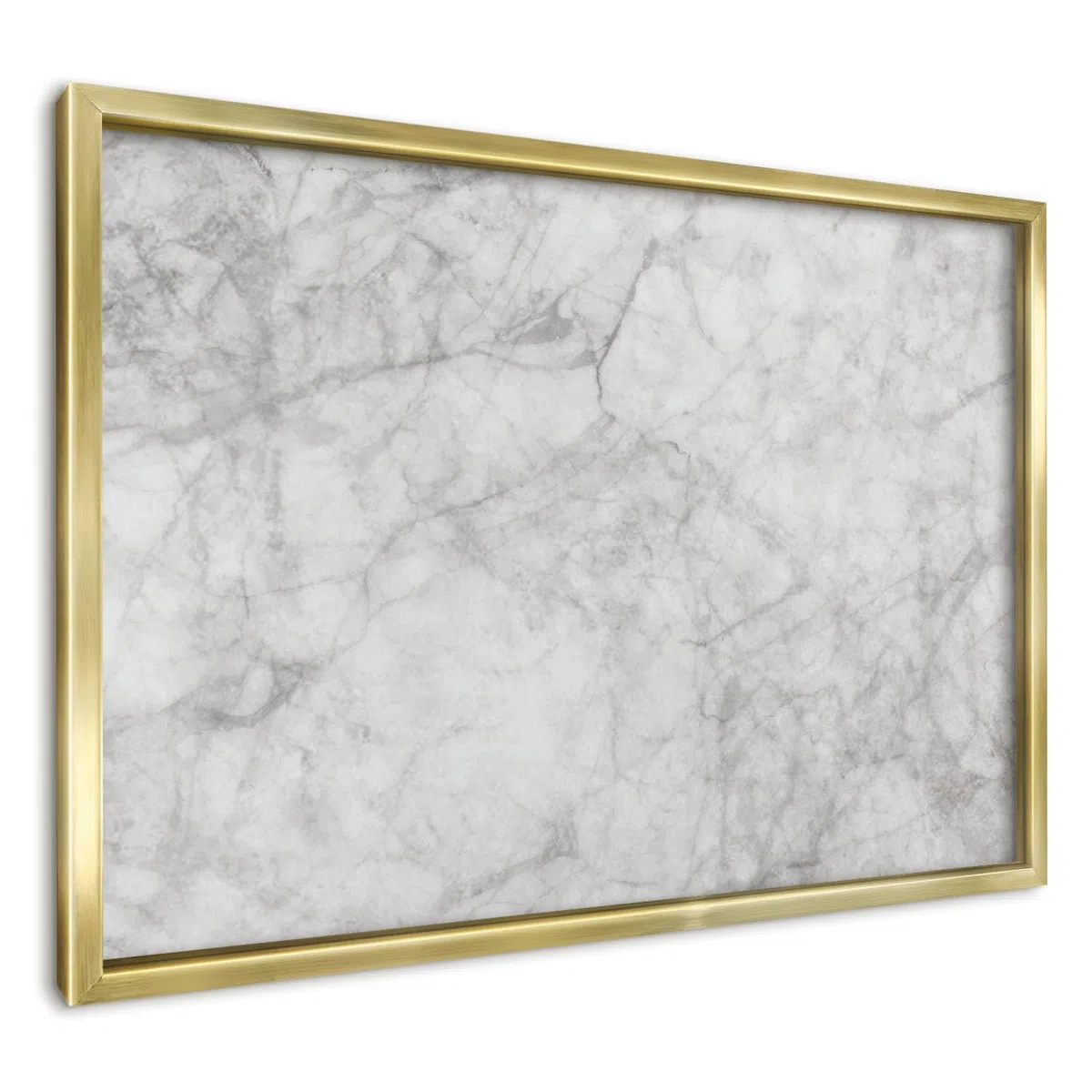 Panel Magnético Informativo 60x40 cm | con Marco Dorado | Mármol Gris | Montaje Fácil | Pizarra de Pared | Para Restaurante y Bar | Expositor para Menú, Ofertas del Día
