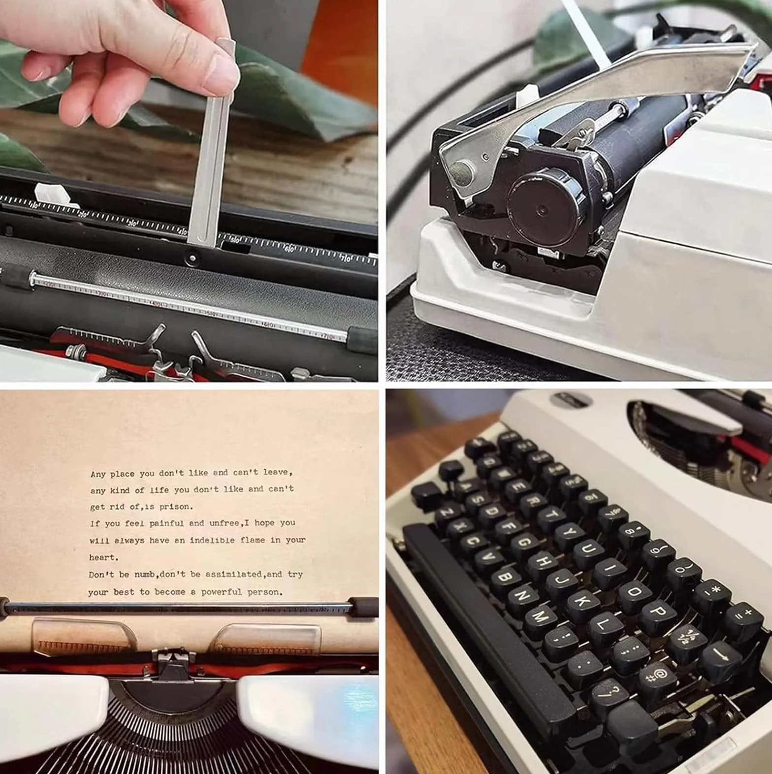 Máquina de máquina de Escribir Manual portátil Tradicional, máquina de Escribir clásico clásico Antiguo para escritores, máquina de Escribir nostálgico(Black)