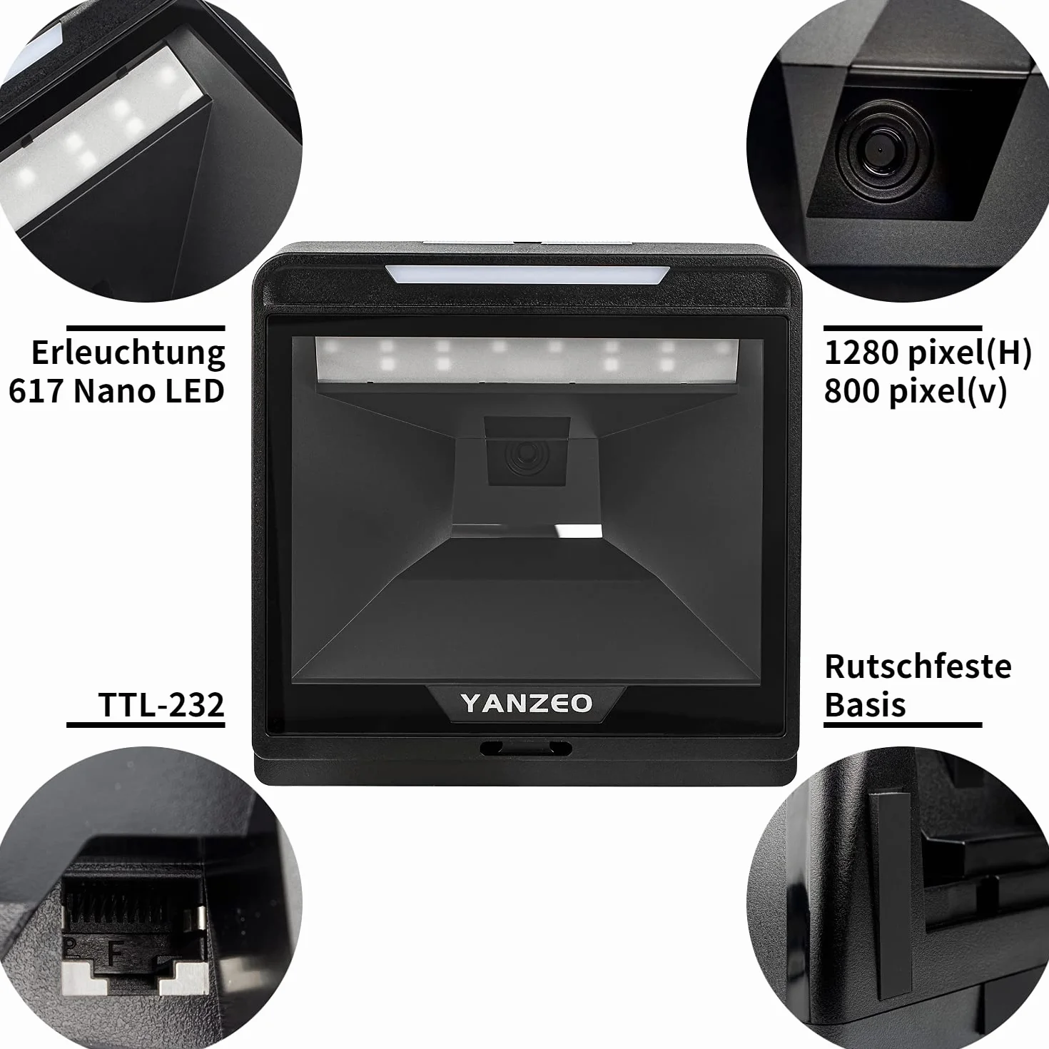 Yanzeo YS868 Lector de código de Barras omnidireccional de Escritorio láser de Cama Plana de Alta Velocidad automático 1D escáner de código de Barras láser