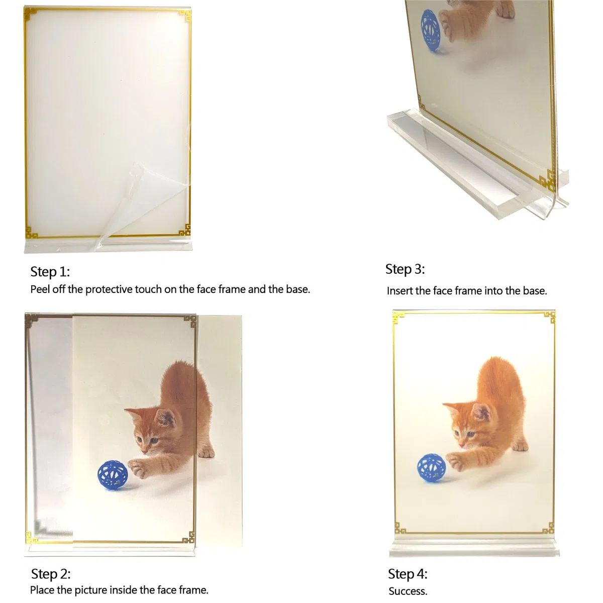 4 Piezas Soporte para Letreros de Acrílico A4, Soporte de Acrílico A4, Expositor Metacrilato de Sobremesa Transparente en Forma de L, Soporte para Porta Menús, Porta Póster, Marco de Fotos A4