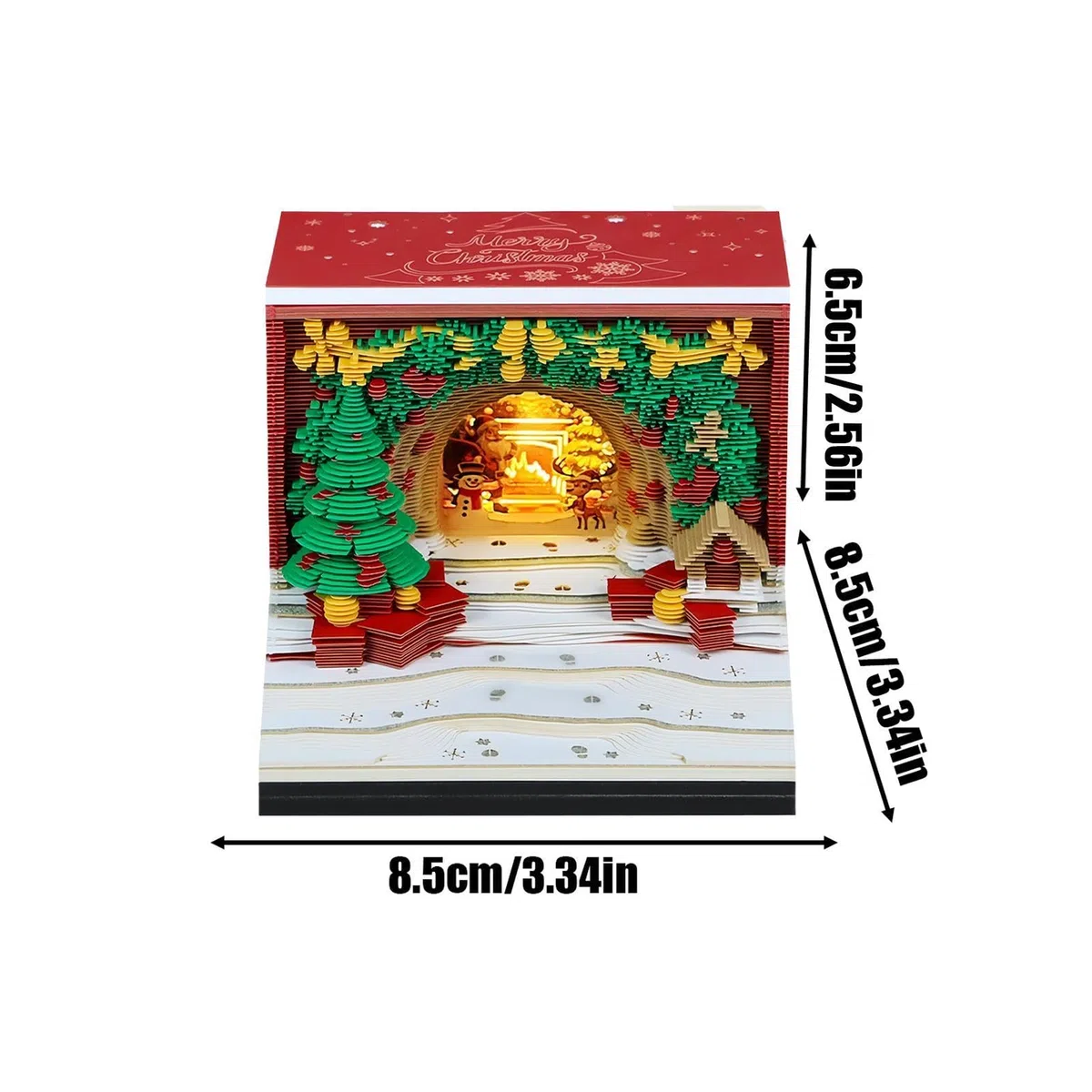 Calendario 3D 2027 Navideño Desprendible Planificador Estético Decorativo | Calendario Con Bloc De Notas Y Notas Adhesivas Para Hogar, Oficina, Escuela y Familia