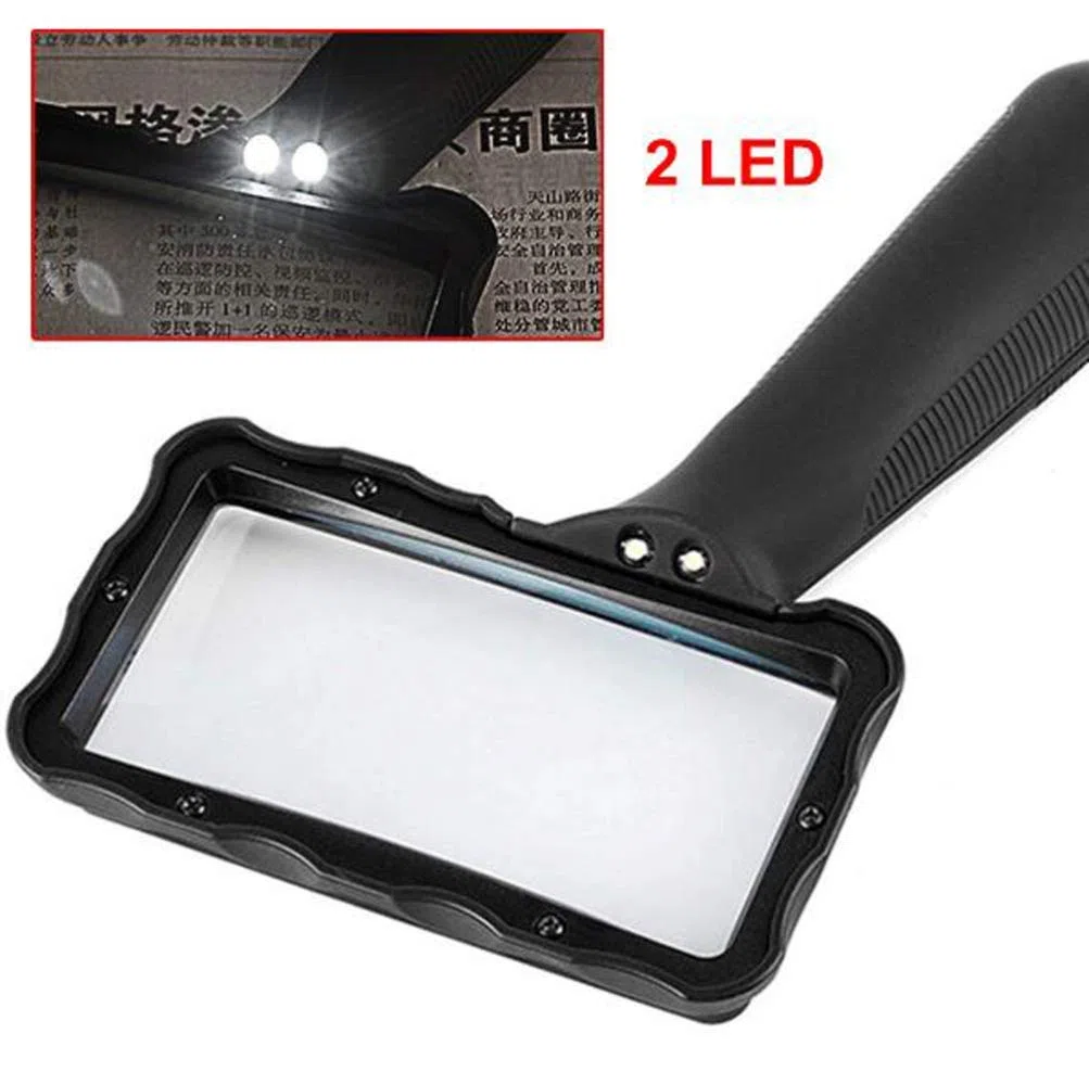 Lupa, Lupa de Mano con luz LED, Lente acrílica 2X, Ayuda de Lectura iluminada portátil, Lupa para Lectura de Libros, periódicos y observación de Pasatiempos, Ciencia