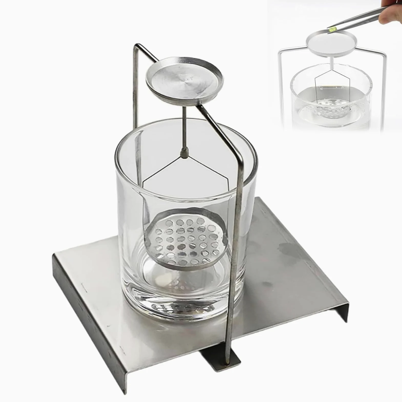 Kit de determinación de densidad, dispositivo de pesaje hidrostático para pruebas precisas de densidad y medición de líquidos sólidos, compatible con básculas de laboratorio