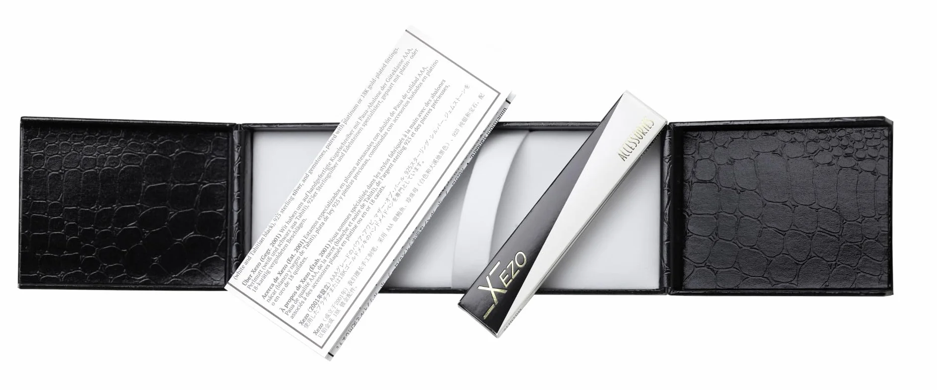 Xezo Incognito - Bolígrafo de bola de plata de ley maciza 925 con mecanismo de giro y caña pesada. Grabado de talla de diamante