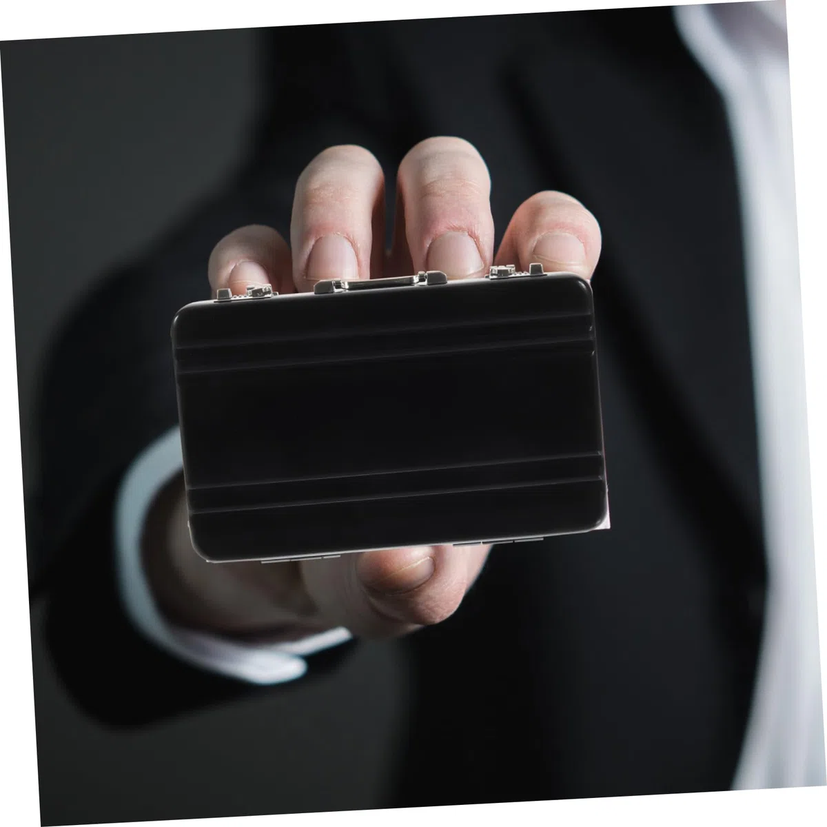 NUOBESTY 4 Piezas caso de la tarjeta de negocio tarjetero tarjetas visita tarjetero para tarjetas de visita mini containers tarjeta de crédito carteras para hombre tarjetas flash Metal mesa