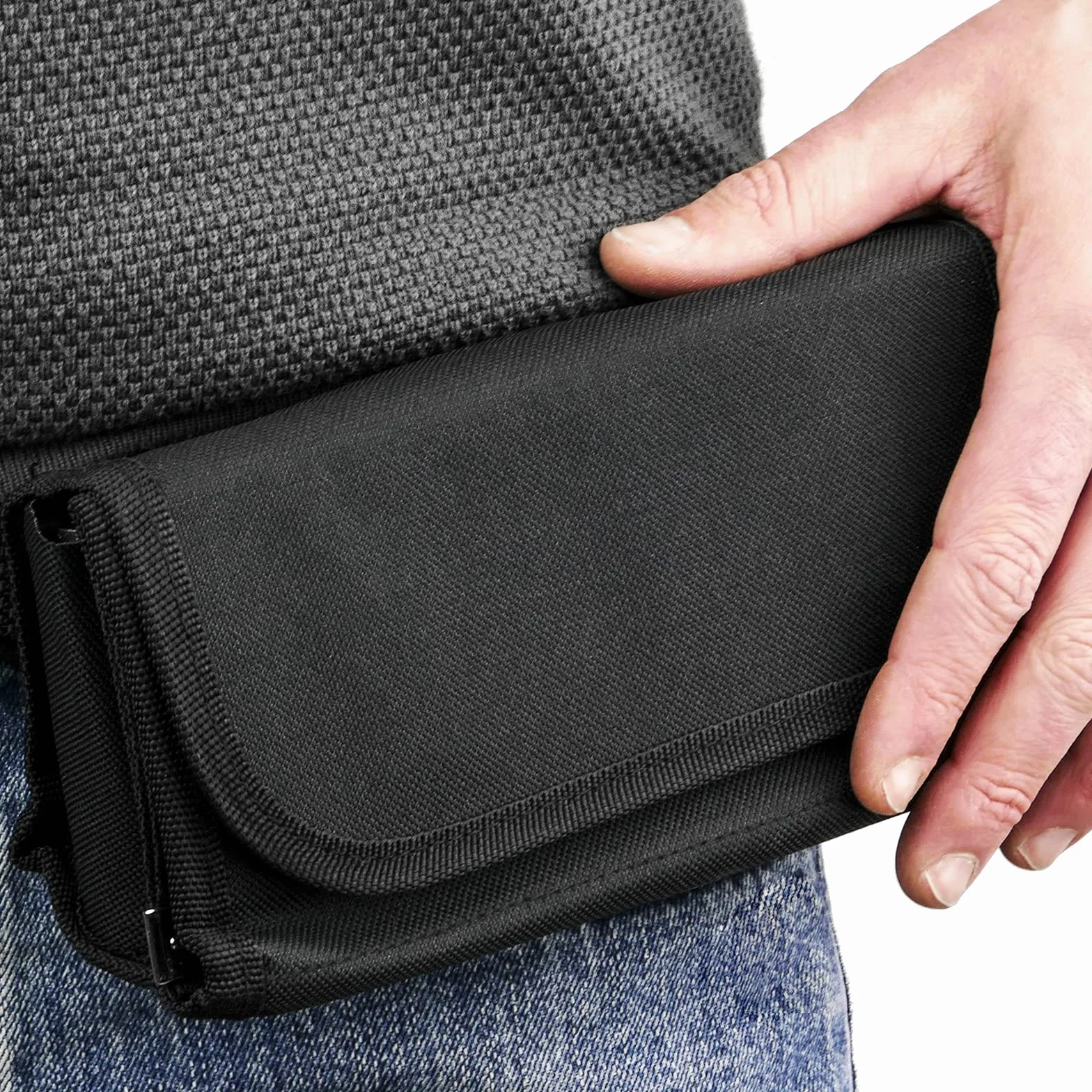 PrimeMatik Cartera de Camarero para Billetes y Monedas de Euro con Clasificador y Cierre magnético