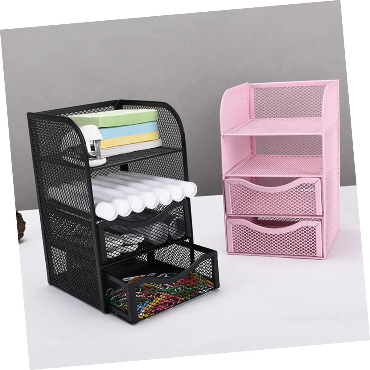 Gatuida Organizador de Escritorio Cajones Metálicos Caja Organizadora Pequeña para Suministros de Oficina y Almacenamiento Compacto para y Accesorios