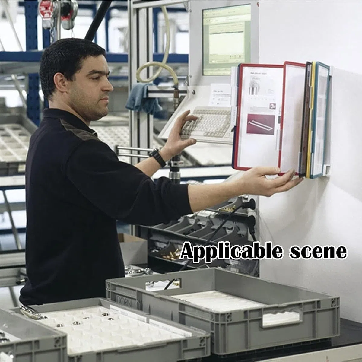 Organizador De Referencia para Montaje En Pared - Organizador De Archivos para Escritorio, Soporte para Documentos De Sobremesa, 20 Páginas/40 Caras, Tamaño Carta, para E