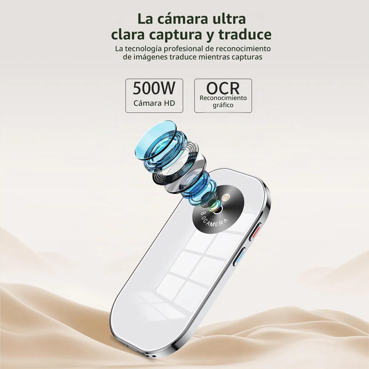 Bisofice D6 Traductor de Idiomas, con Salida de Voz, ChatGpt AI, 144 Idiomas en línea / 19 Fuera de línea, Wi-Fi/Punto de Acceso, traducción de Fotos, Ideal para Viajes, Aprendizaje y Negocios