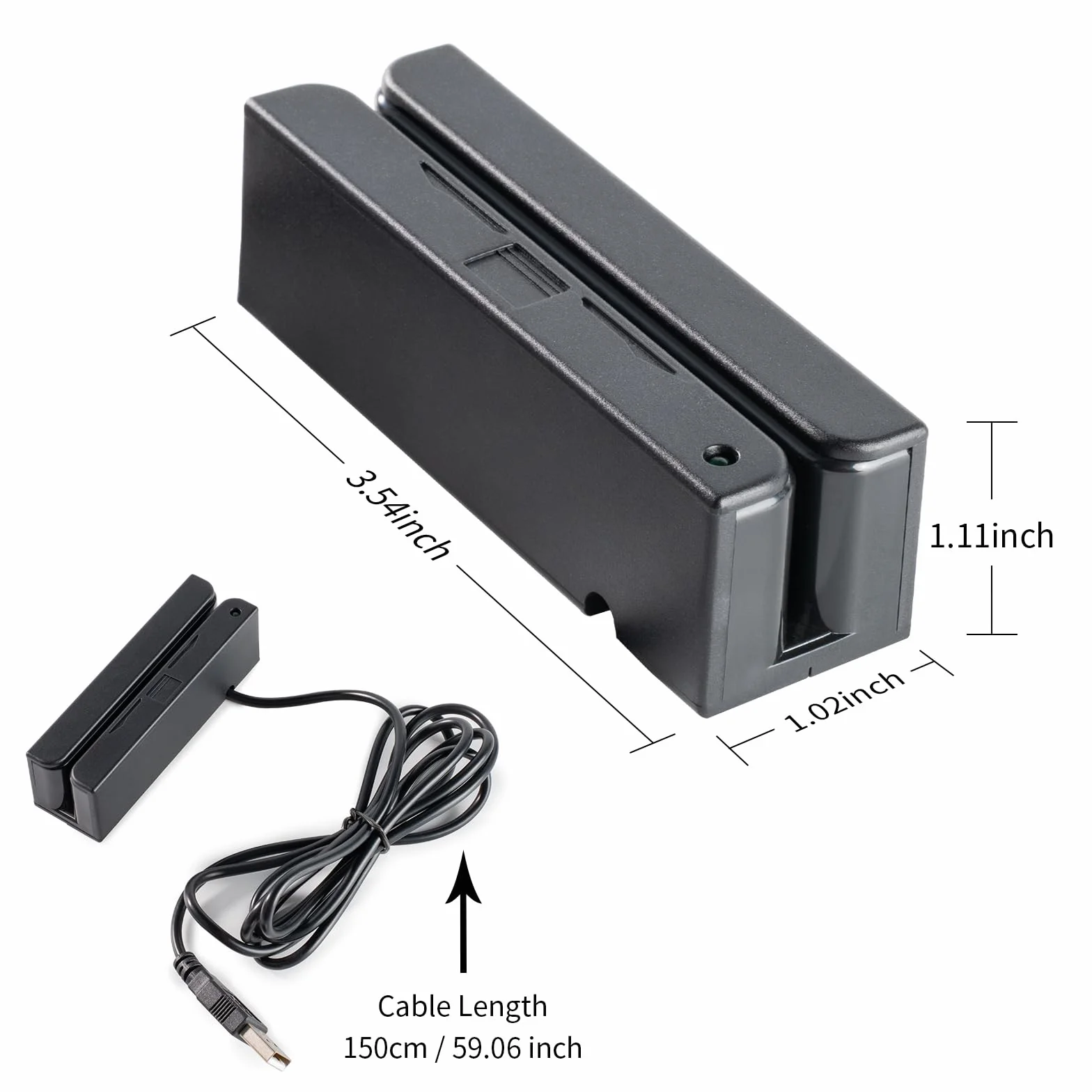 Mini MSR90-USB Lector de Tarjetas de Crédito de Banda Magnética 3 Pistas POS Control de Acceso