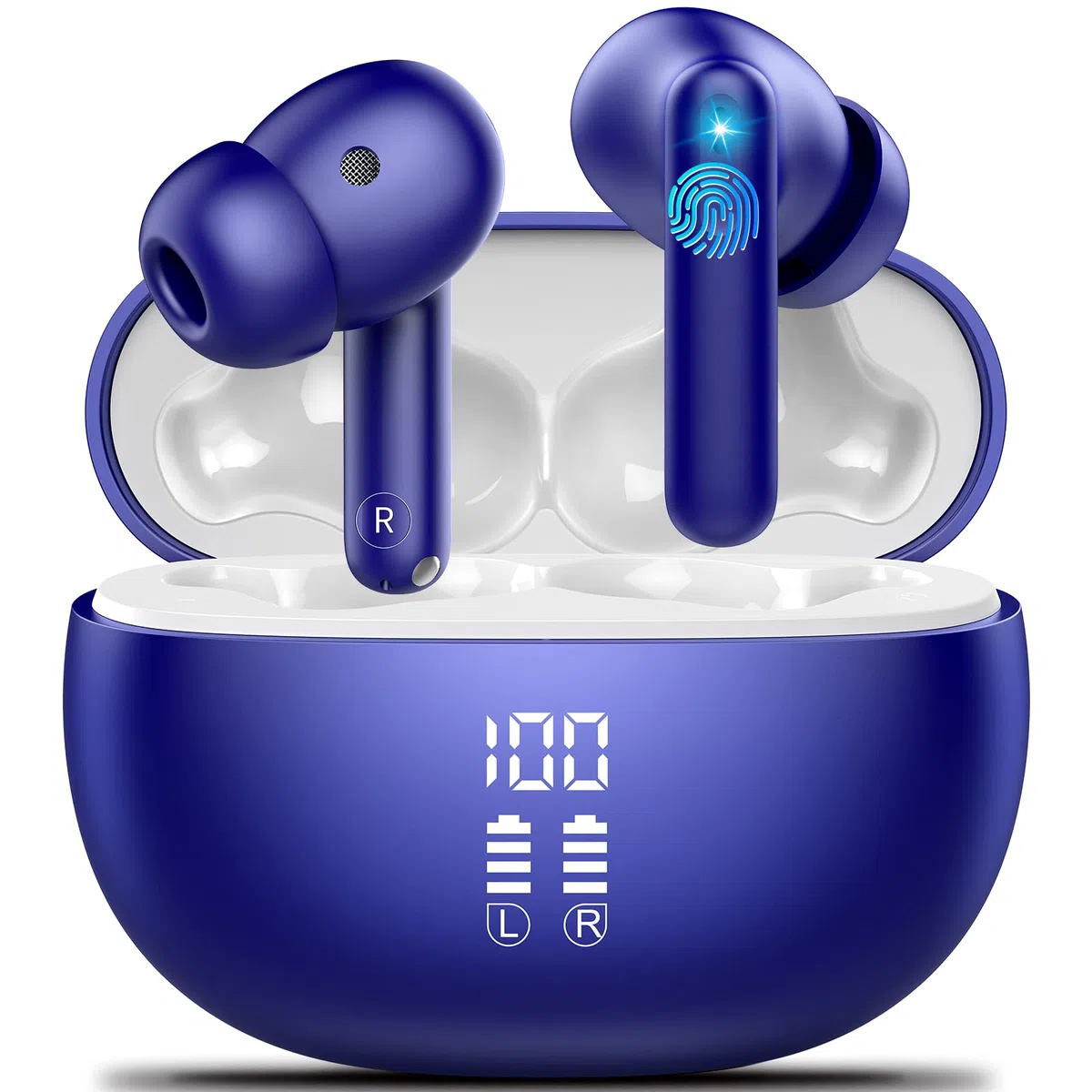 VEKJ AI Auriculares traductor en Tiempo Real, Auriculares Traductores de 164 Idiomas con Audio y Videollamadas, 42H 3 en 1 Cascos Inalambricos Azul
