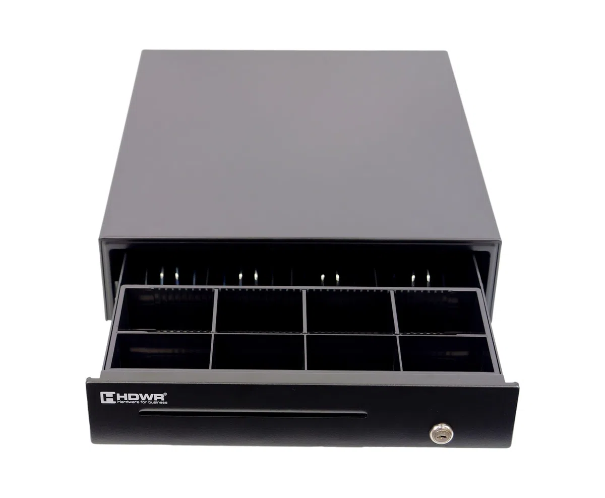 HDWR HD-KER35 Cajón de caja fiscal, RJ12, acero, con llave | Cajón para caja registradora fiscal, conexión a impresora de tickets, diseño elegante