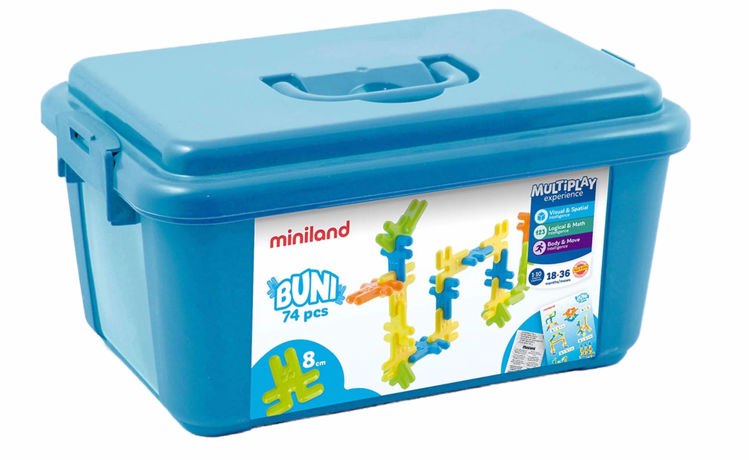 Miniland_Educational 32210 - Contenedor, 74 Piezas