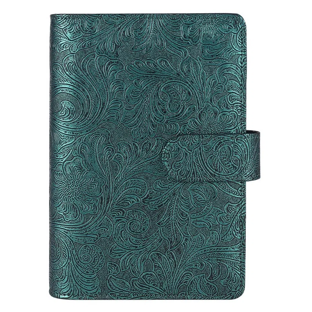 A6/A5 Vintage en relieve PU DIY carpeta cuaderno cubierta diario agenda planificador cubierta de papel papelería escolar (C A6)