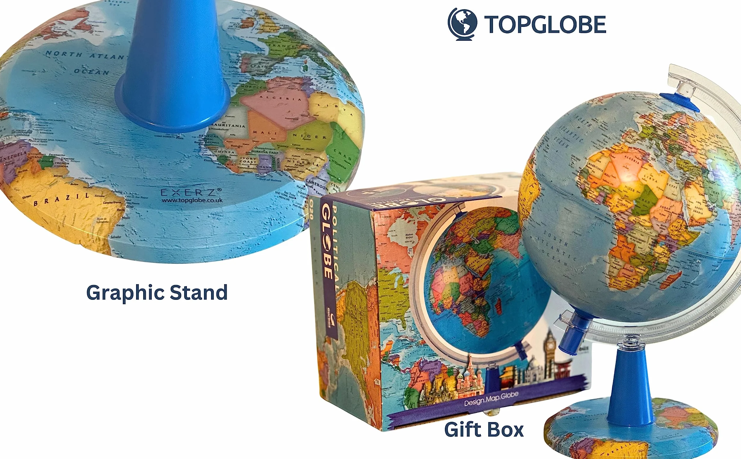 Globo Terráqueo Iluminado 20 cm Mapa Español USB Con Pines | Luz LED USB Type C Base Gráfica 20 Pines Extraíbles Para Escritorio Escuela Habitación Y Regalo Educativo