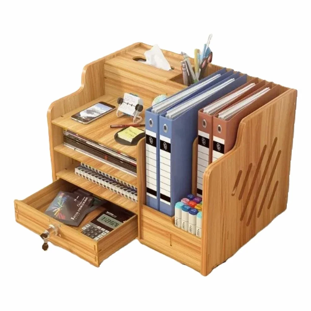 Organizador de Escritorio Cajonera para Papel A4 y Lapiceros Almacenamiento Profesional Documentos Oficina
