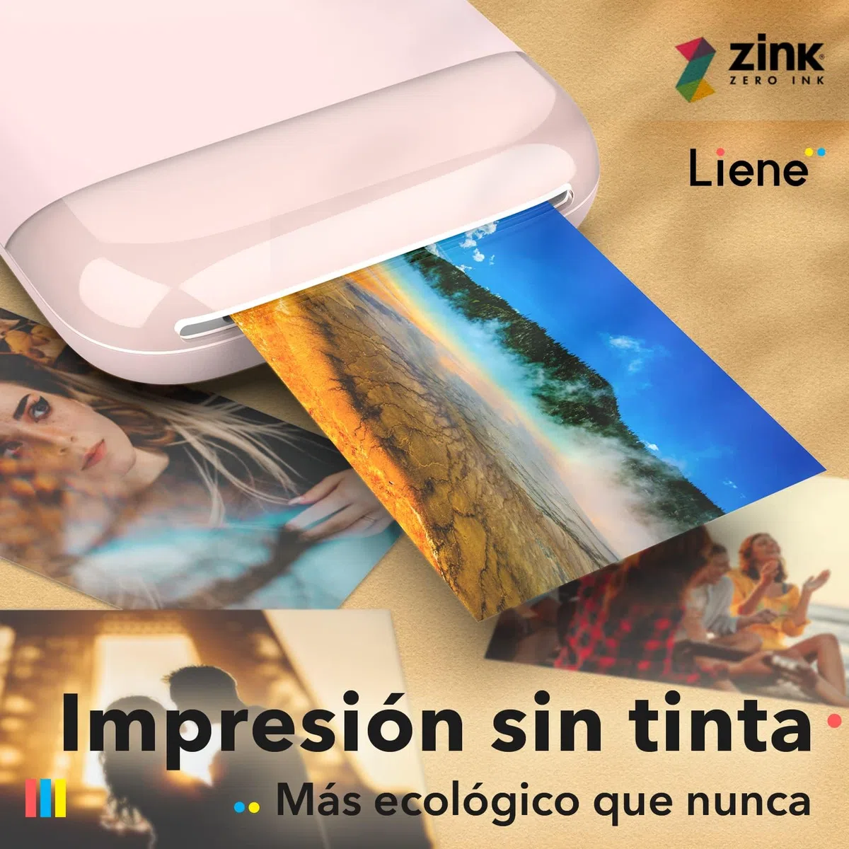 2x3' Zink 50 Hojas Papel Fotográfico con Respaldo Adhesivo, Prueba de Agua,Resistente,Las Manchas, Compatible para Liene Pearl K100 Mini Impresora Fotos Movil, Papel Fotos Instantáneopara Clipart