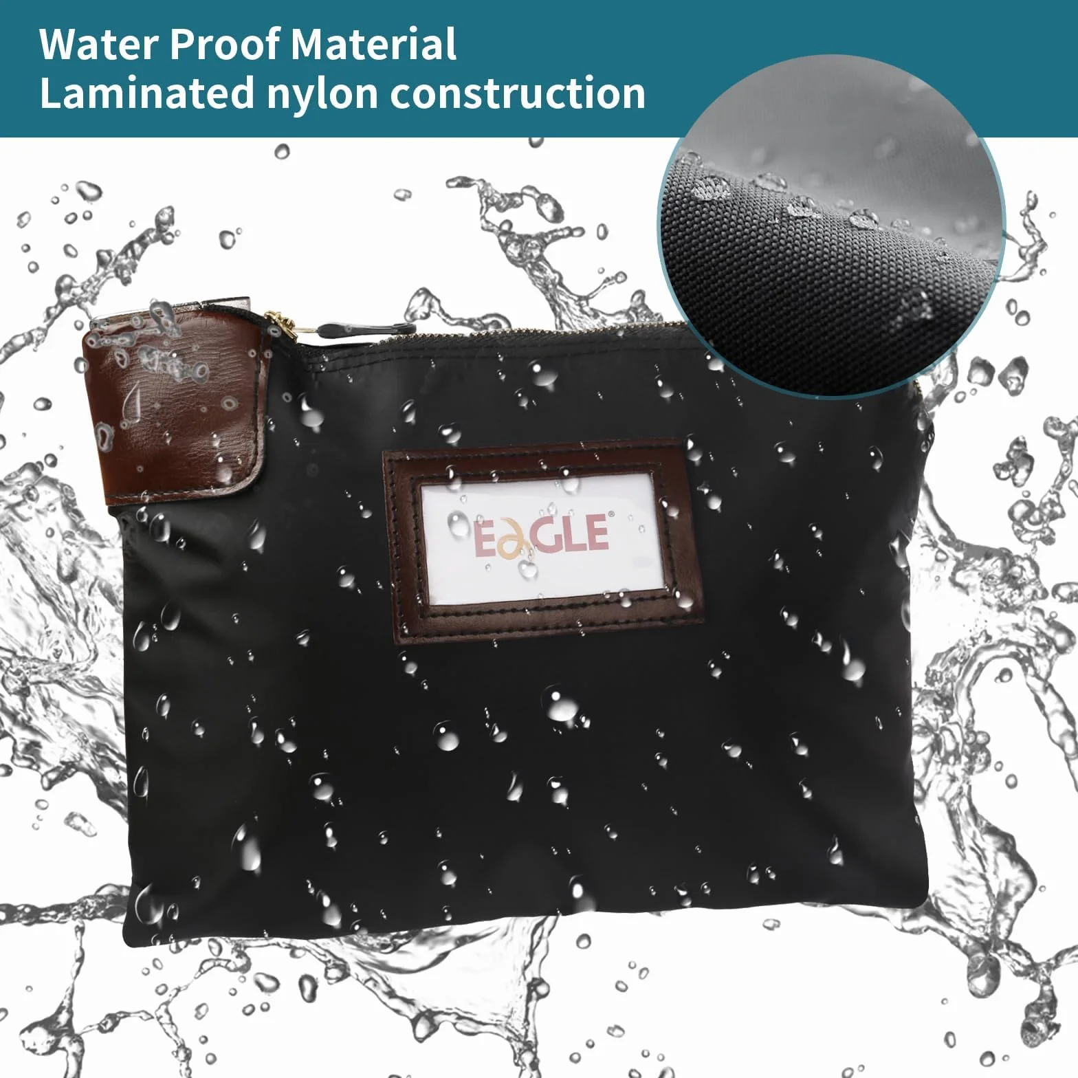 Eagle Bolsa para billetes con cierre de seguridad 27,5 x 20,8 x 3,5 cm negro