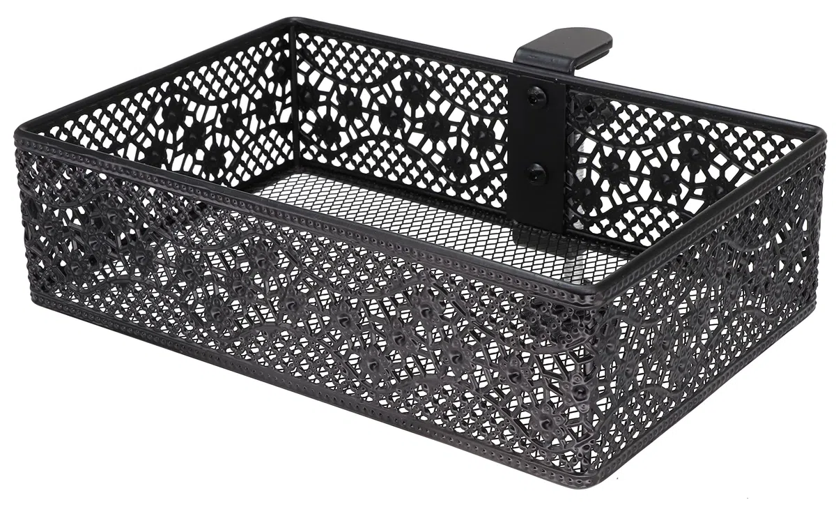 Organizador de cajones con clip, organizador de escritorio, se puede enganchar alrededor de la mesa para almacenar objetos pequeños (negro)