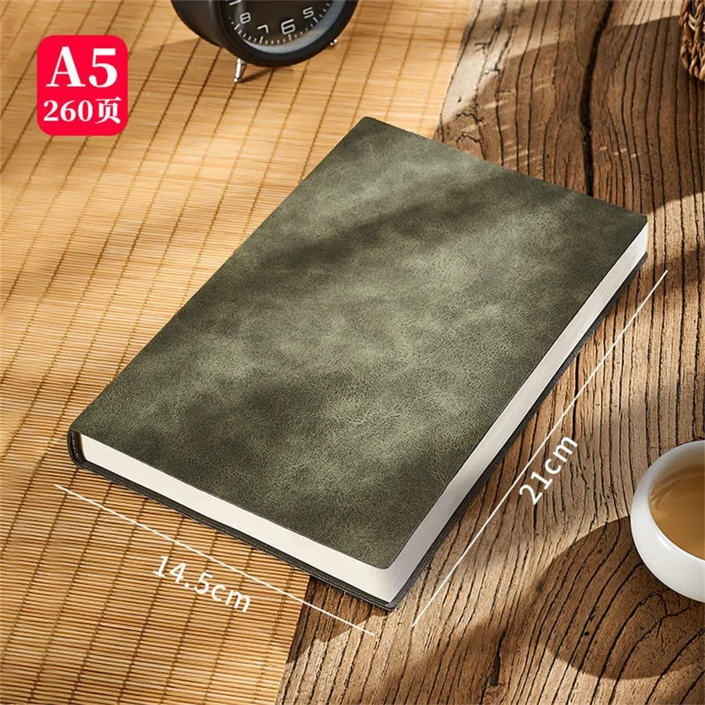 EDDGE Diario de Negocios Grande A5, Cuaderno de Oficina de Cuero, Agenda, Diario, páginas de línea, Bloc de Notas, 260 Hojas