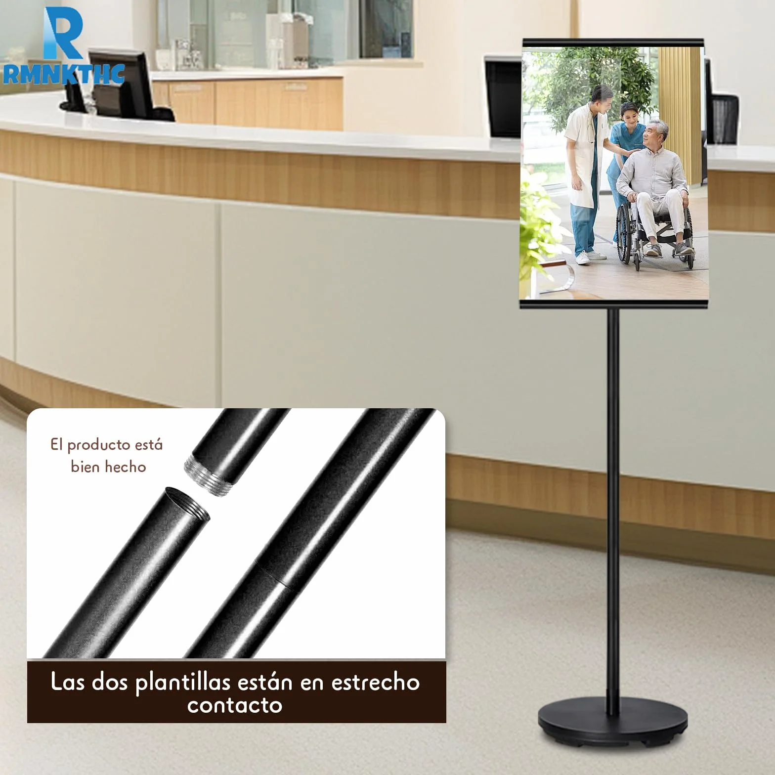 A3 Expositor de aleación de aluminio | Soporte ajustable en ángulo impermeable | Pizarra de menú para negocios/entrada/evento (negro)