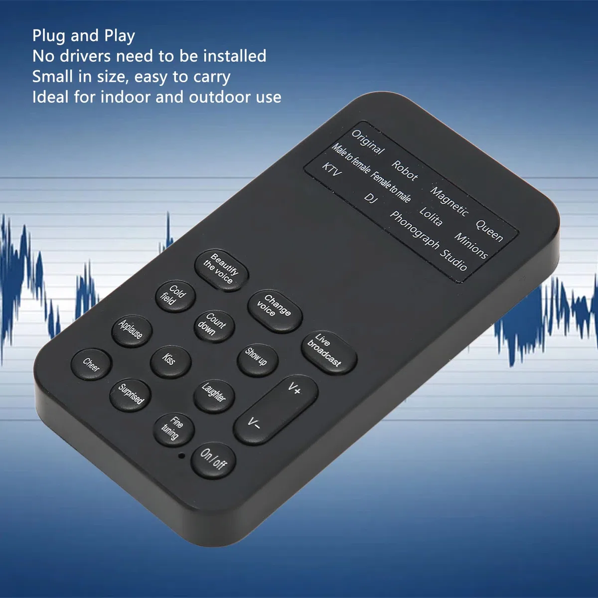 Cambiador de Voz Ghostface, Cambiador de Voz de Micrófono de Mano, Dispositivo Cambiador de Voz Mini Portátil, con 8 Efectos de Sonido, para Juegos de Llamadas Telefónicas