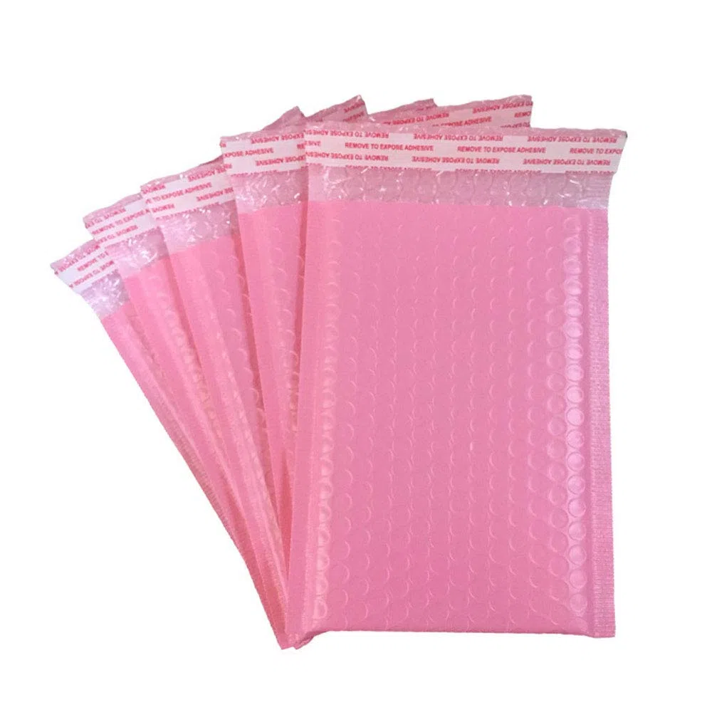 Paquete de 25 sobres acolchados con forro de burbujas de polietileno rosa de 5 x 7 pulgadas, sobres autosellados, impermeables, a prueba de golpes y polvo (rosa, 5 x 7 pulgadas, 25 unidades)