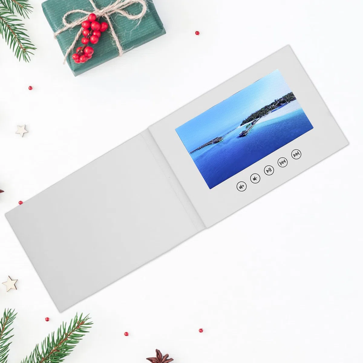 Tarjeta de Felicitación de Video, Libro de Videos Electrónicos de 720p HD con Pantalla LCD, Folleto de Video Integrado en Memoria de 128 M, Personaliza Tu Propio álbum de Video (5 Pulgadas)